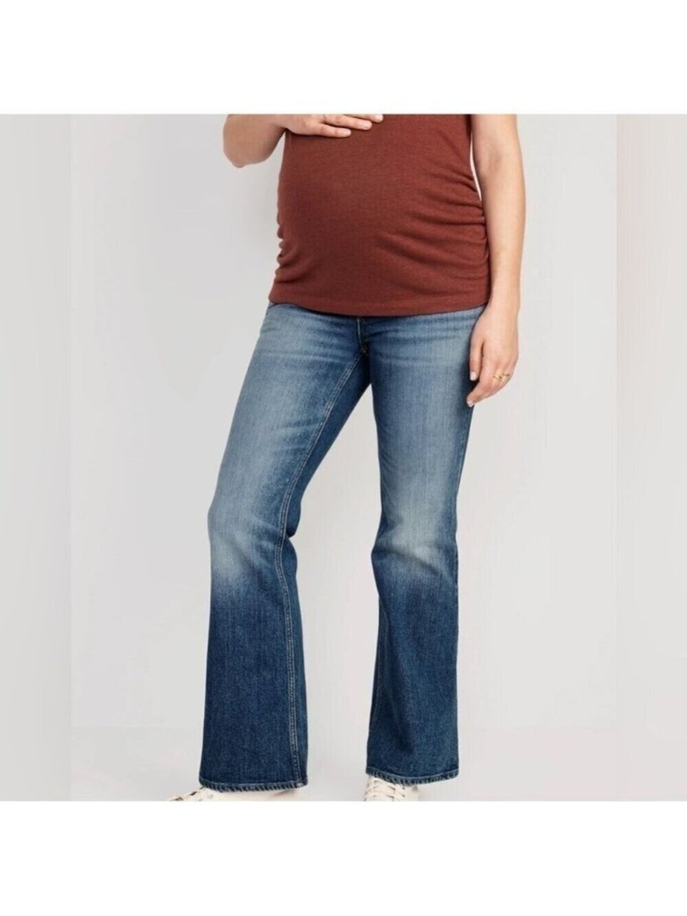 Old Navy Maternity Boot-Cut Full Belly Panel Stretch Cotton Blend Jeans Sz 6